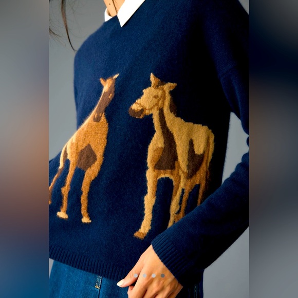 Maeve NWT Cashmere Intarsia Sweater - Picture 2 of 7